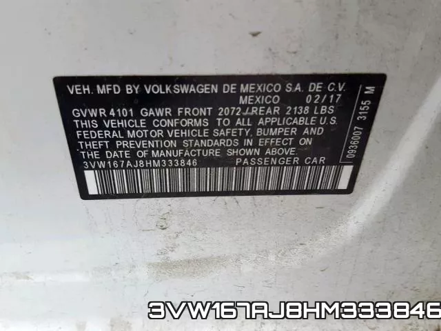 3VW167AJ8HM333846 фото 2