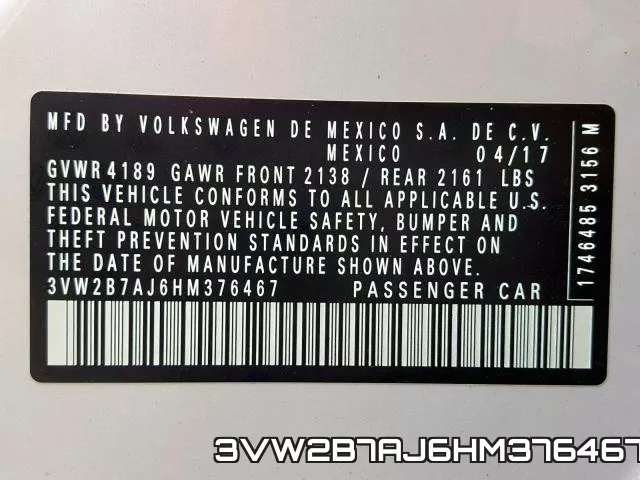 3VW2B7AJ6HM376467 фото 2
