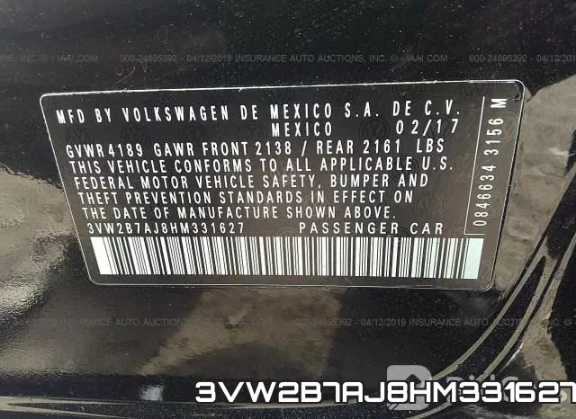 3VW2B7AJ8HM331627 фото 10
