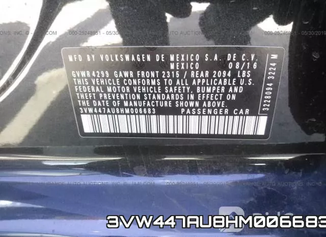 3VW447AU8HM006683 фото 10