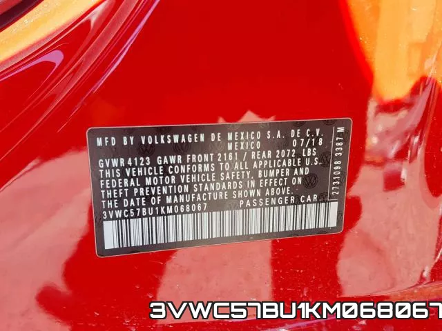3VWC57BU1KM068067 фото 2