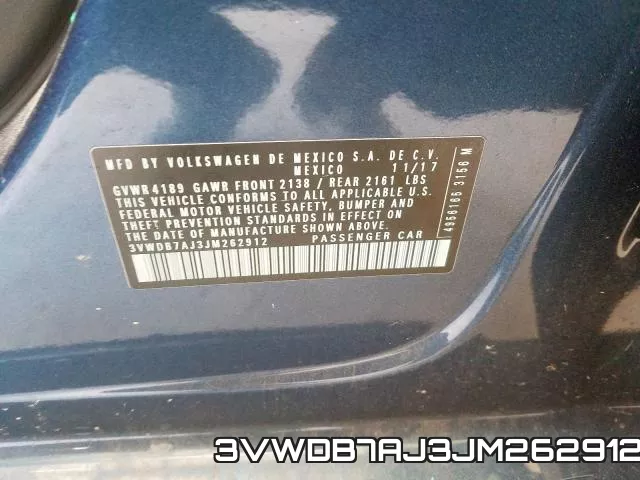 3VWDB7AJ3JM262912 фото 2