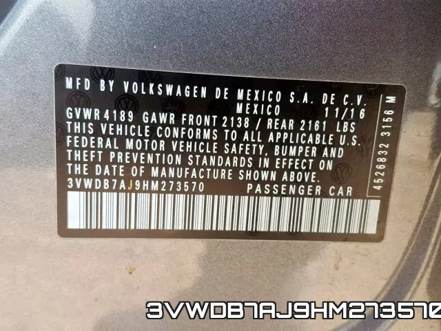 3VWDB7AJ9HM273570 фото 2