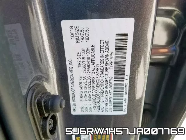 5J6RW1H57JA007769 фото 2