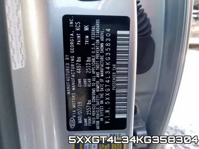 5XXGT4L34KG358304 фото 2