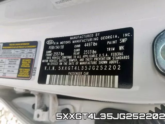 5XXGT4L35JG252202 фото 2