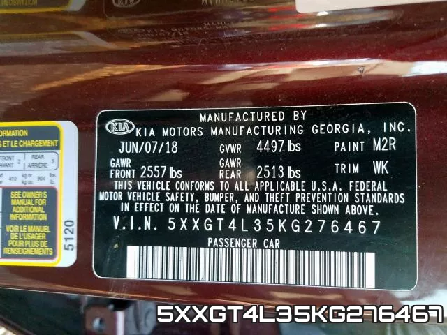 5XXGT4L35KG276467 фото 2
