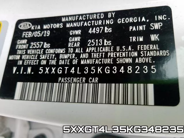 5XXGT4L35KG348235 фото 2