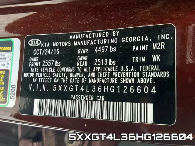 5XXGT4L36HG126604 фото 2