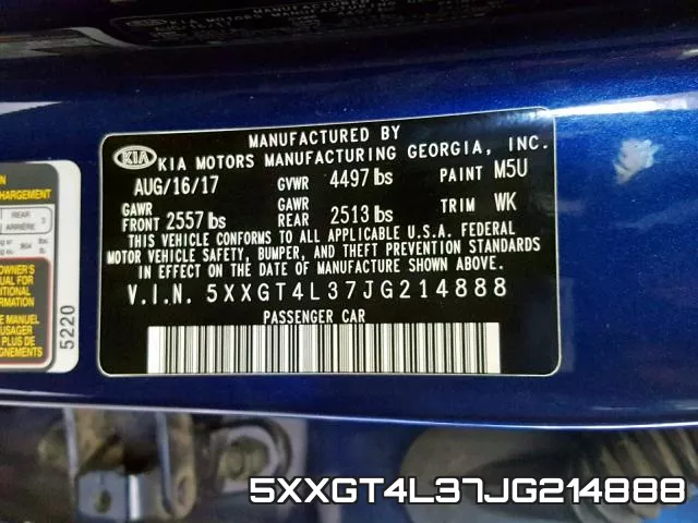 5XXGT4L37JG214888 фото 2