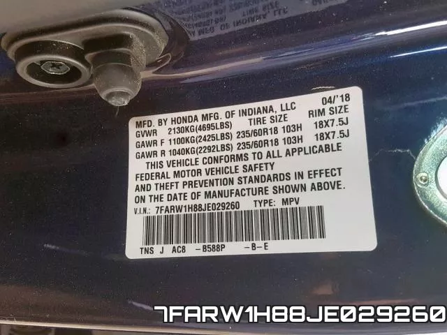 7FARW1H88JE029260 фото 2