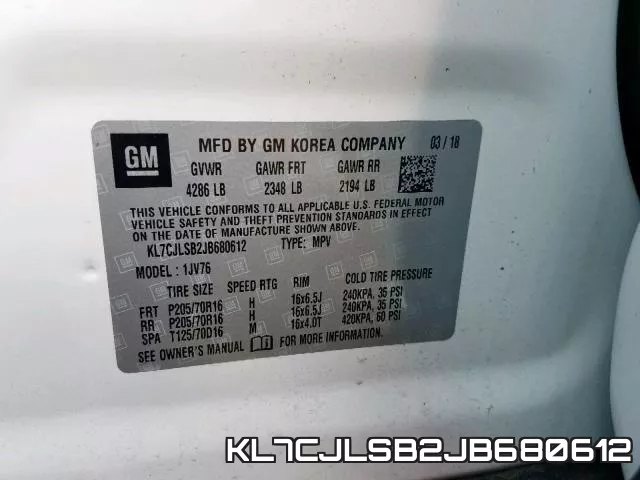 KL7CJLSB2JB680612 фото 2