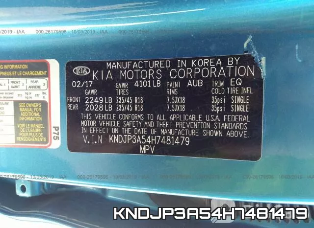 KNDJP3A54H7481479 фото 10