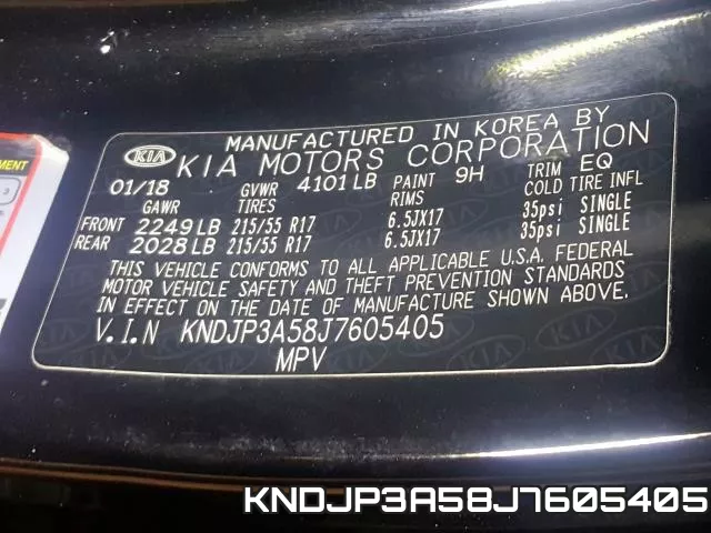 KNDJP3A58J7605405 фото 2