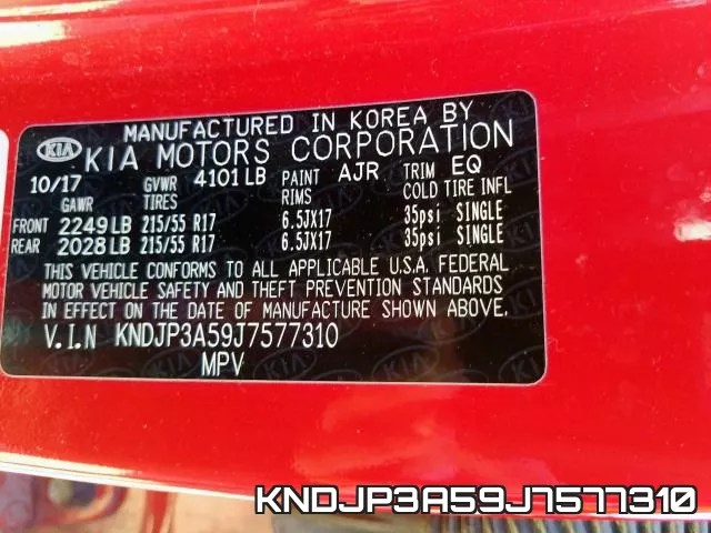 KNDJP3A59J7577310 фото 2