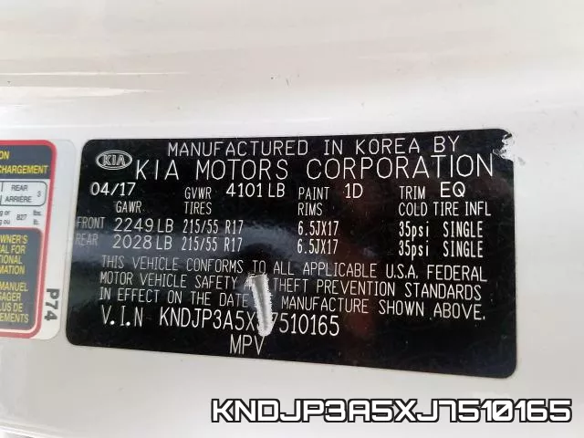 KNDJP3A5XJ7510165 фото 2
