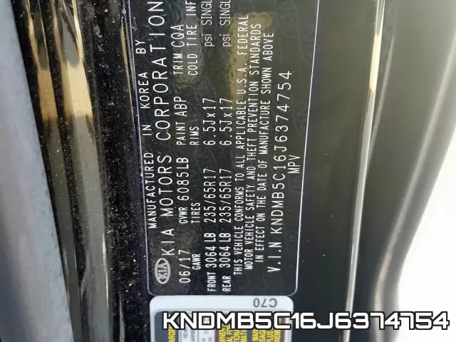 KNDMB5C16J6374754 фото 2