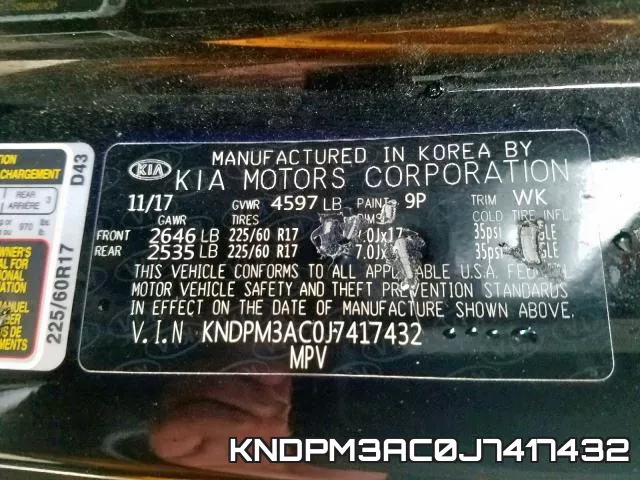 KNDPM3AC0J7417432 фото 2