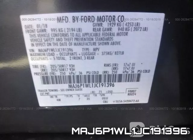 MAJ6P1WL1JC191396 фото 10