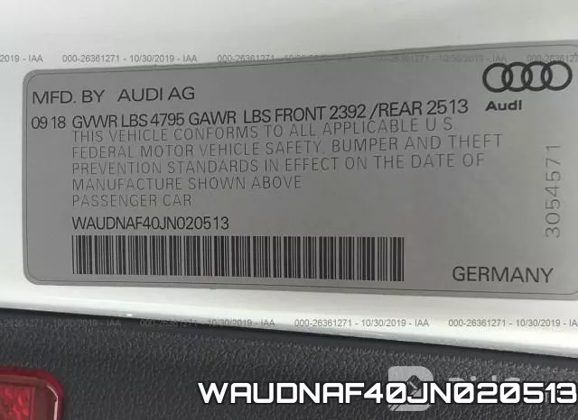 WAUDNAF40JN020513 фото 10