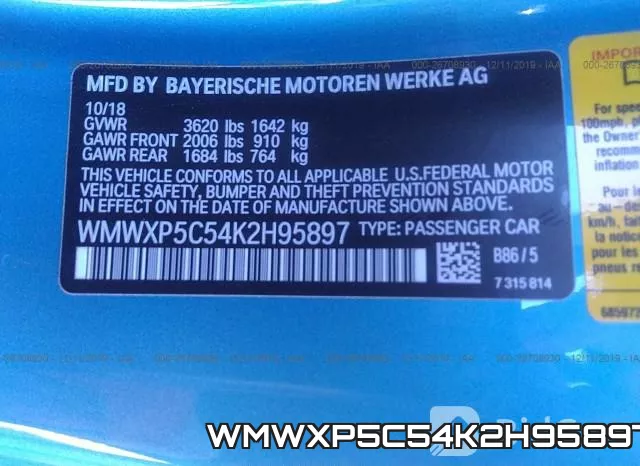 WMWXP5C54K2H95897 фото 9