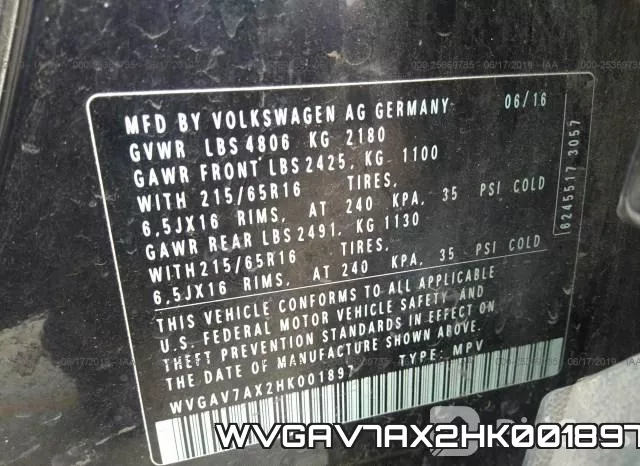 WVGAV7AX2HK001897 фото 10