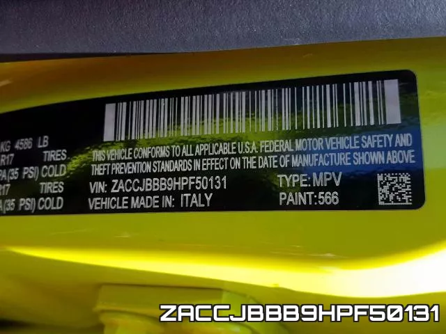 ZACCJBBB9HPF50131 фото 2