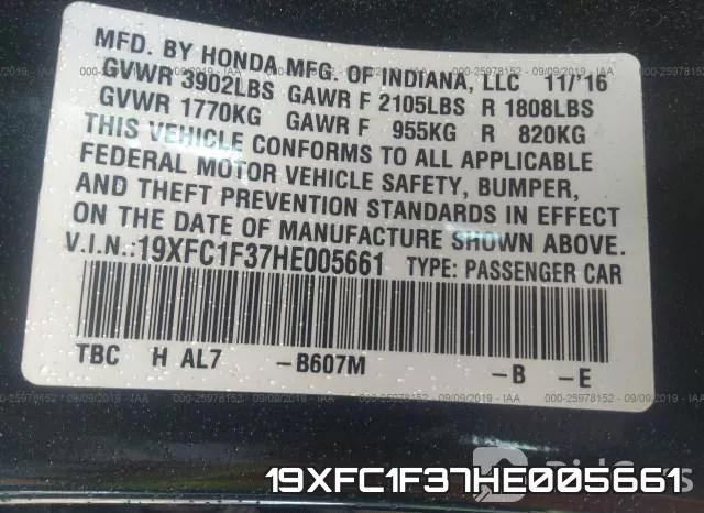 19XFC1F37HE005661 фото 10