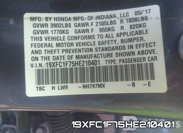 19XFC1F75HE210401 фото 10