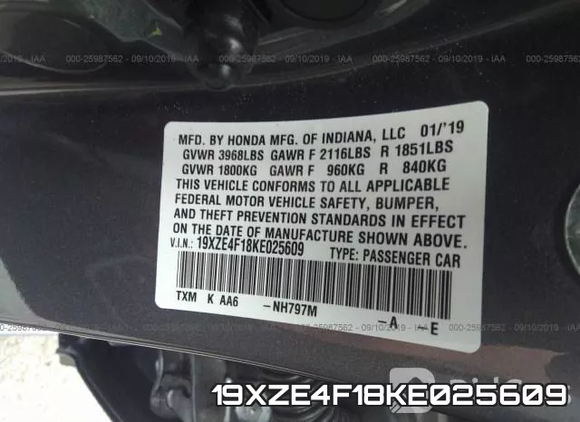 19XZE4F18KE025609 фото 9