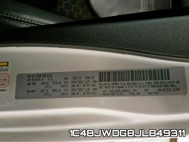 1C4BJWDG8JL849311 фото 2