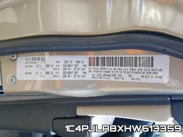 1C4PJLABXHW613359 фото 2