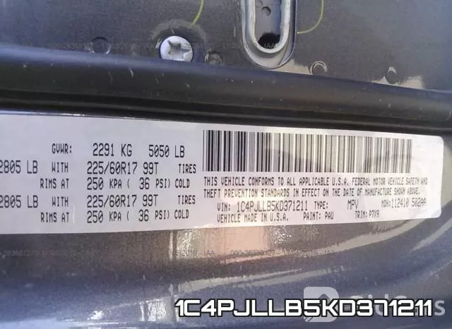1C4PJLLB5KD371211 фото 10