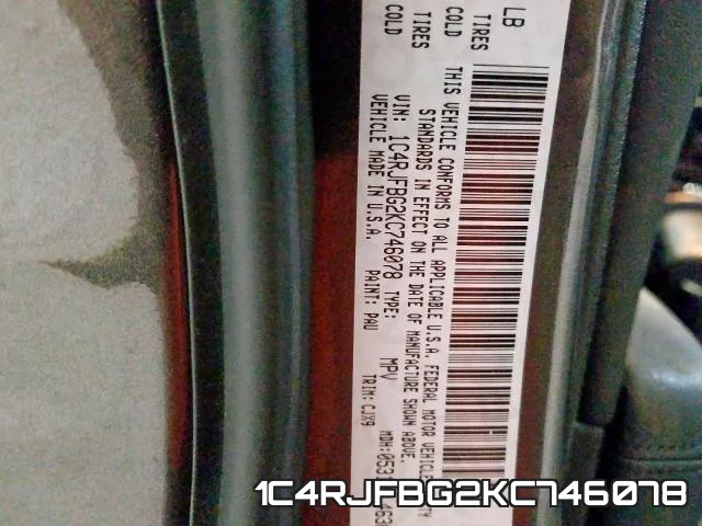 1C4RJFBG2KC746078 фото 2