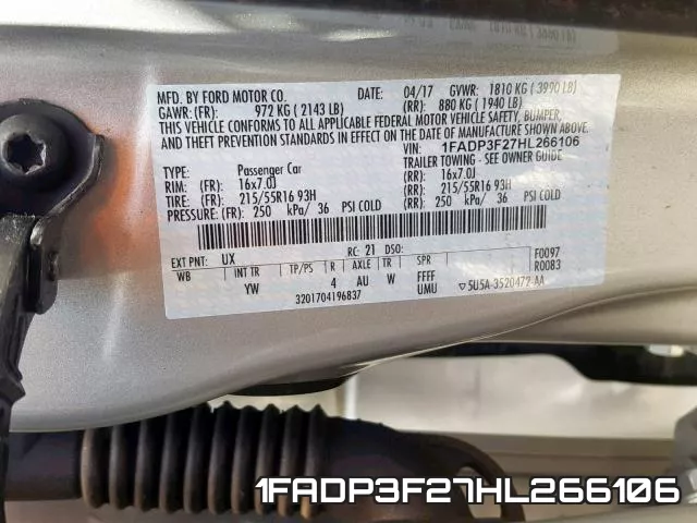 1FADP3F27HL266106 фото 2