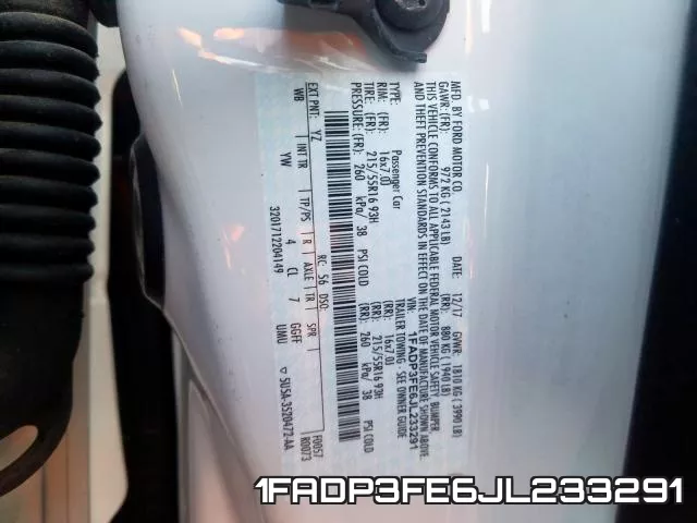 1FADP3FE6JL233291 фото 2