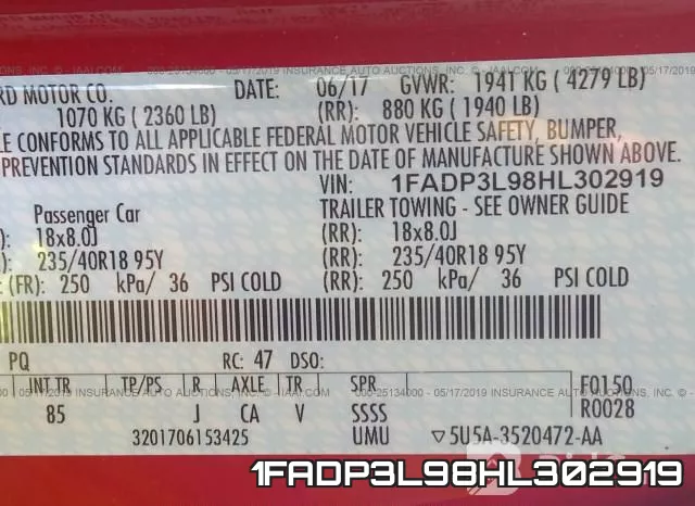 1FADP3L98HL302919 фото 10