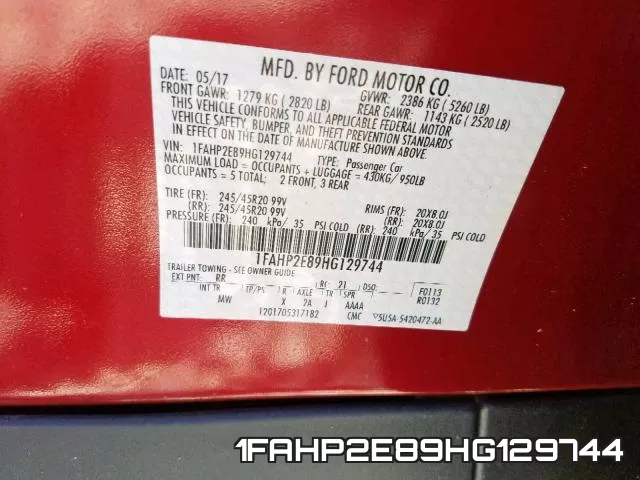 1FAHP2E89HG129744 фото 2