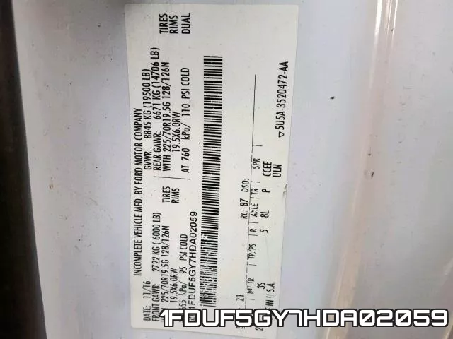 1FDUF5GY7HDA02059 фото 2