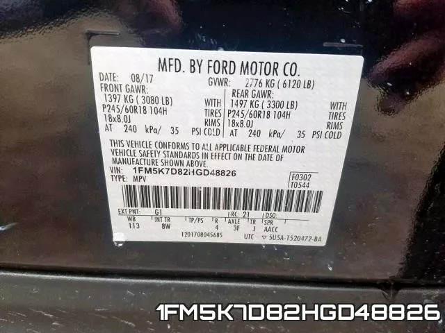 1FM5K7D82HGD48826 фото 2