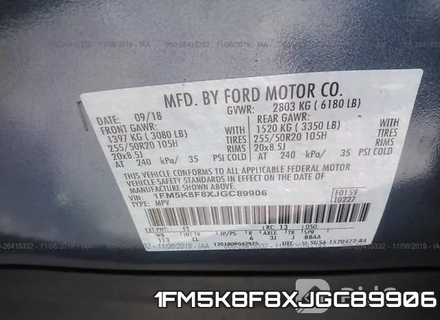 1FM5K8F8XJGC89906 фото 10