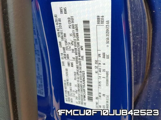 1FMCU0F70JUB42523 фото 2