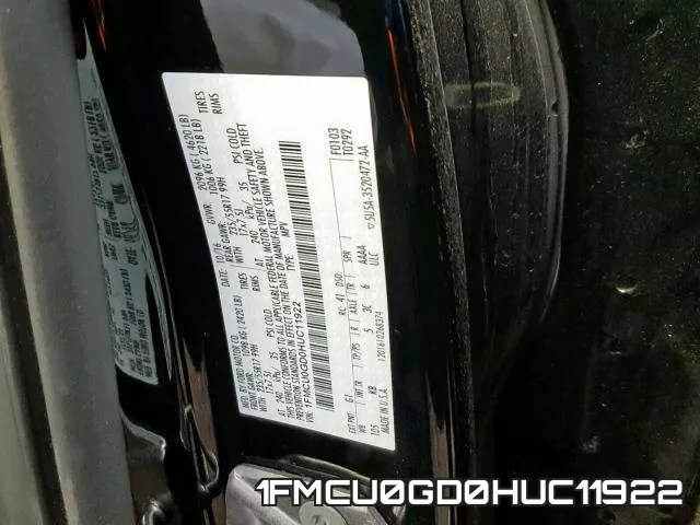 1FMCU0GD0HUC11922 фото 2
