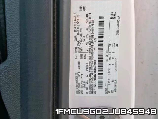 1FMCU9GD2JUB45948 фото 2