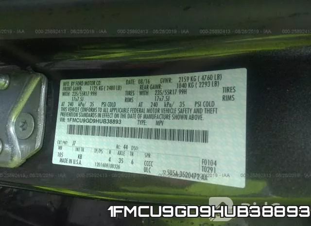 1FMCU9GD9HUB38893 фото 10