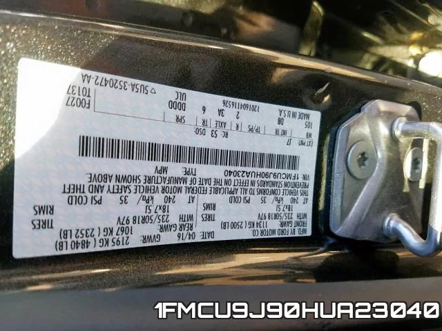1FMCU9J90HUA23040 фото 2