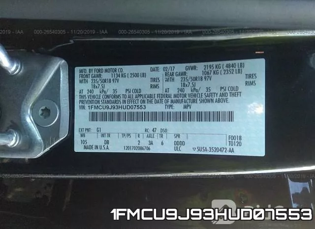 1FMCU9J93HUD07553 фото 10