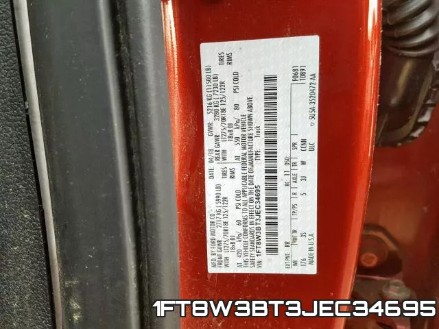 1FT8W3BT3JEC34695 фото 2
