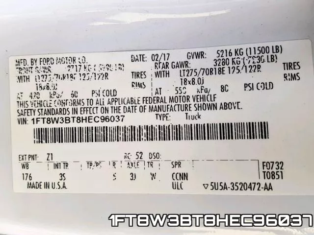 1FT8W3BT8HEC96037 фото 2