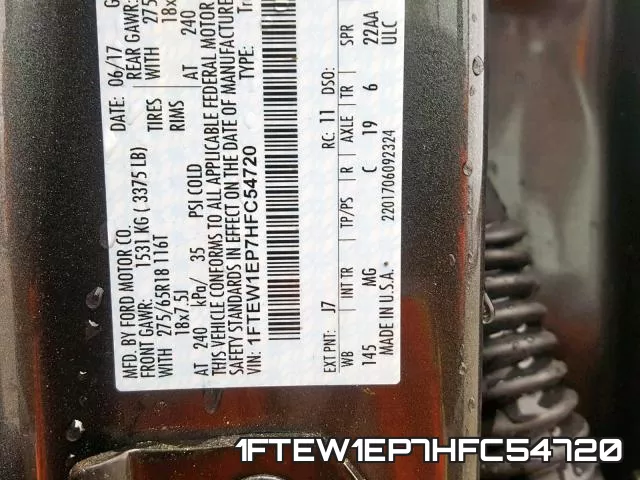 1FTEW1EP7HFC54720 фото 2
